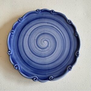 California Pantry Classic Ceramics Plate Trivet Cobalt Blue Swirl 6.5”